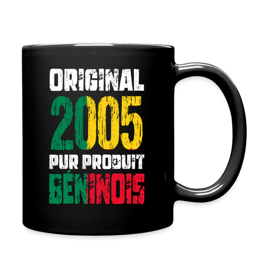 Mug uni - Anniversaire 20 Ans - Original 2005 - Pur produit Béninois - noir