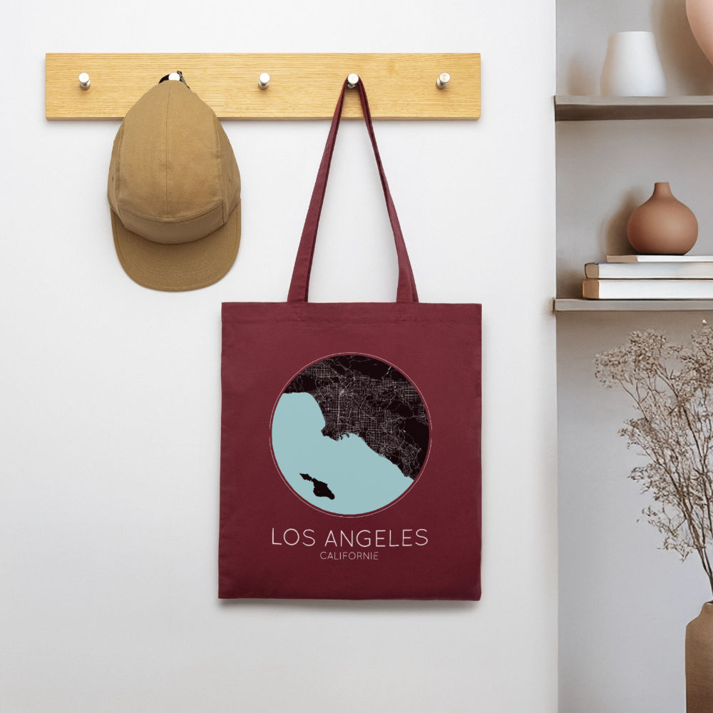 Tote Bag Los Angeles Bio – Plan de Los Angeles - bordeaux