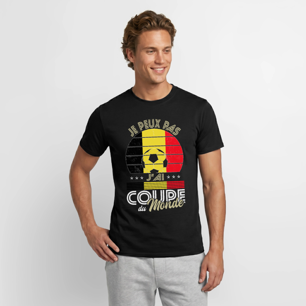 T-shirt Homme - Je peux pas j'ai Coupe du Monde - Belgique - noir