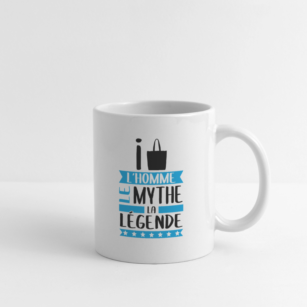 Mug blanc Isaac rébus – L’homme, le mythe, la légende - blanc