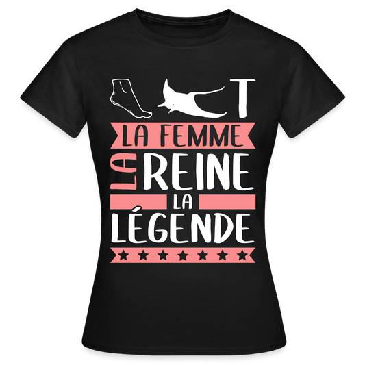 T-shirt femme Pierrette rébus – La femme, la reine, la légende - noir