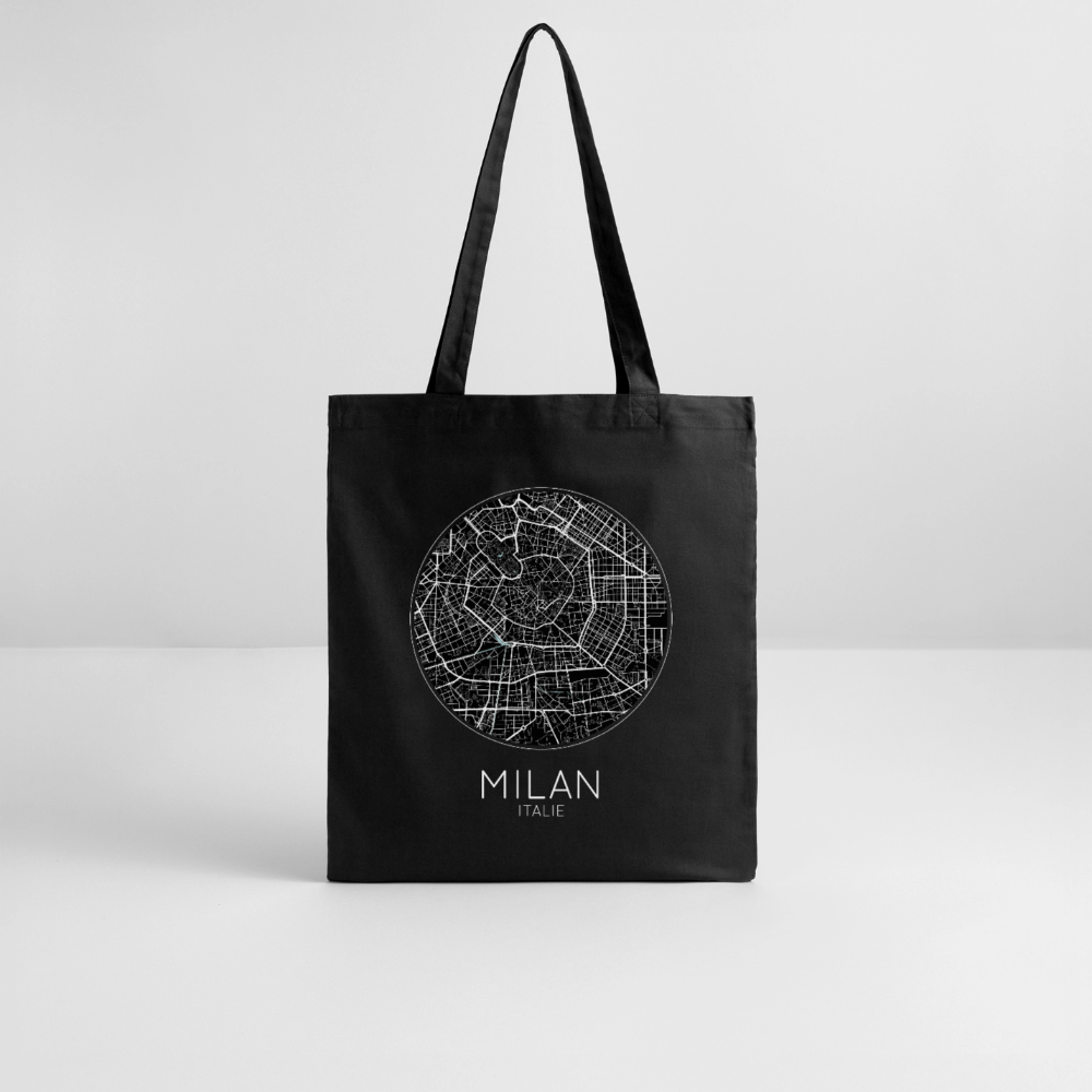 Tote Bag Milan Bio – Plan de Milan - noir