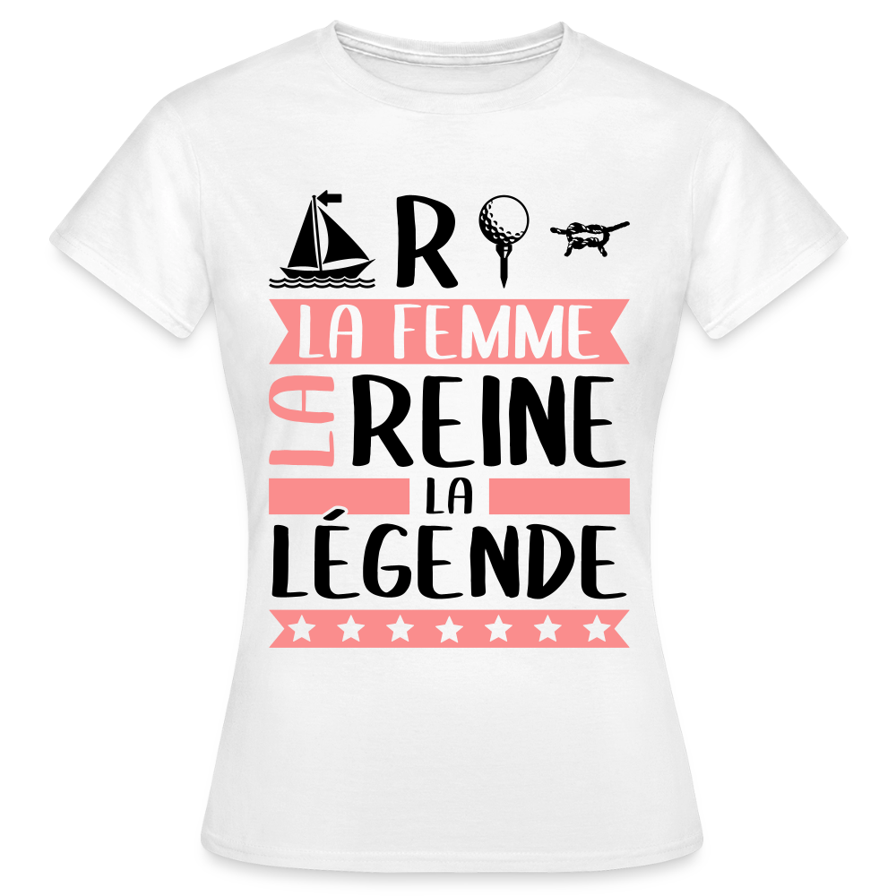 T-shirt femme coloris clair Martine rébus – La femme, la reine, la légende - blanc