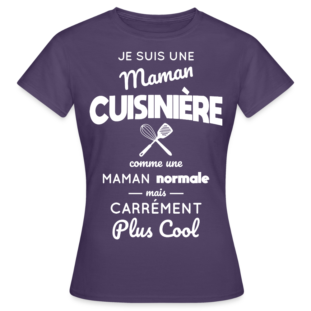 T-shirt Femme - Maman cuisinière plus cool - violet foncé