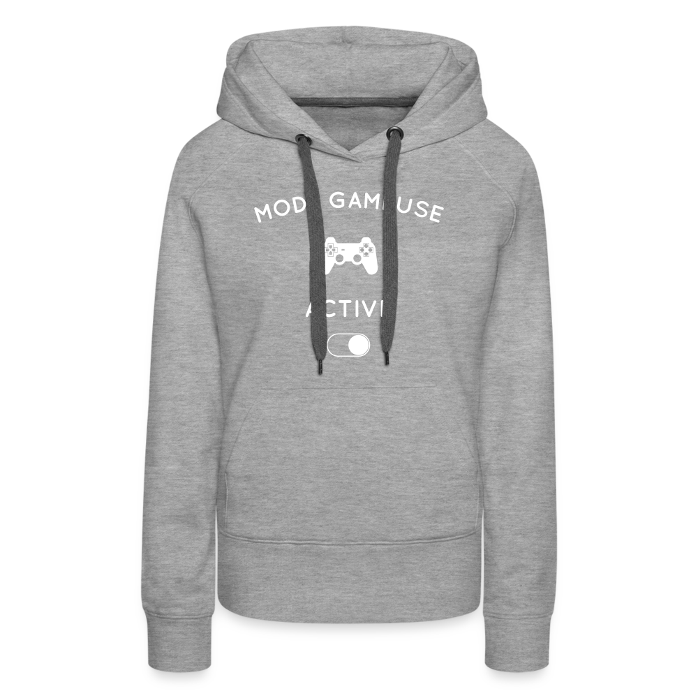 Sweat à capuche Premium Femme - Mode gameuse activé - gris chiné