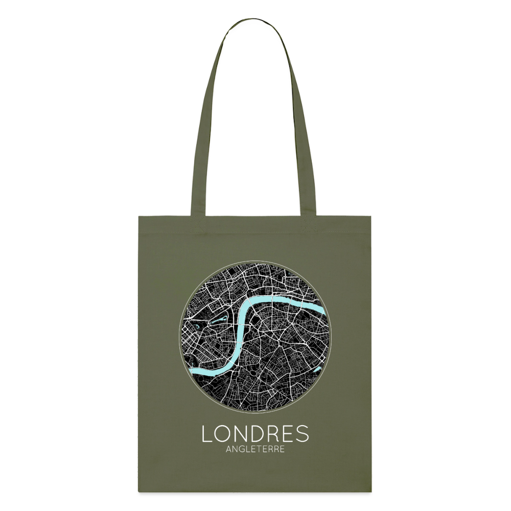 Tote Bag Londres Bio – Plan de Londres - kaki