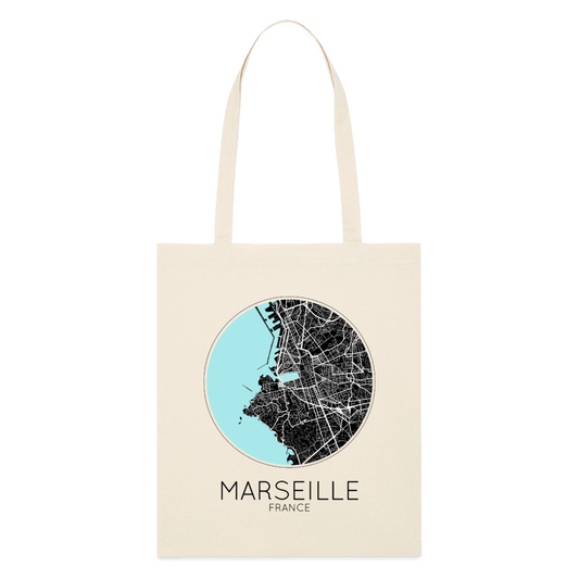 Tote Bag Marseille Bio Coloris Clair – Plan de Marseille - écru doux