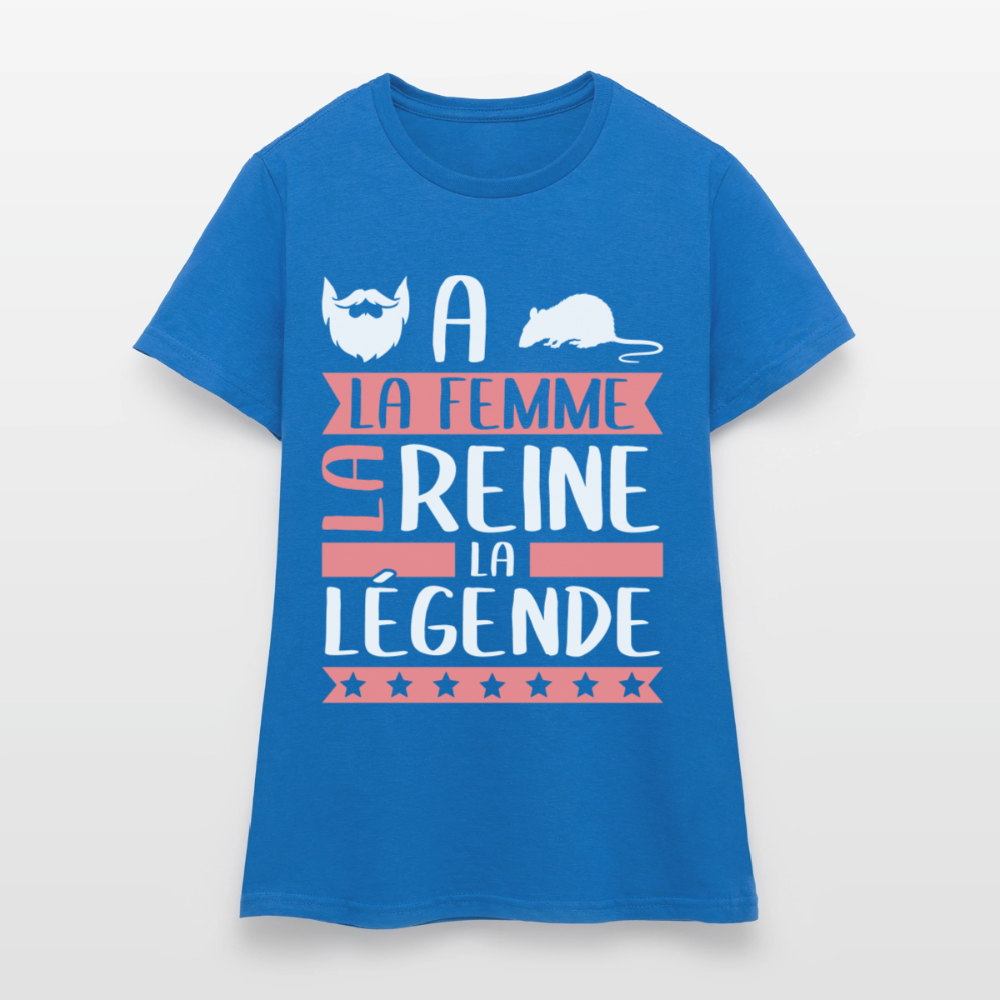 T-shirt femme Barbara rébus – La femme, la reine, la légende - bleu royal