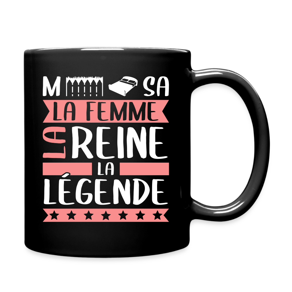 Mug uni Mélissa rébus – La femme, la reine, la légende - noir