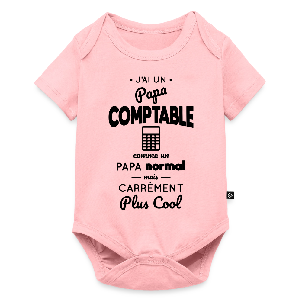 Body Bébé bio manches courtes - J'ai un papa comptable - rose