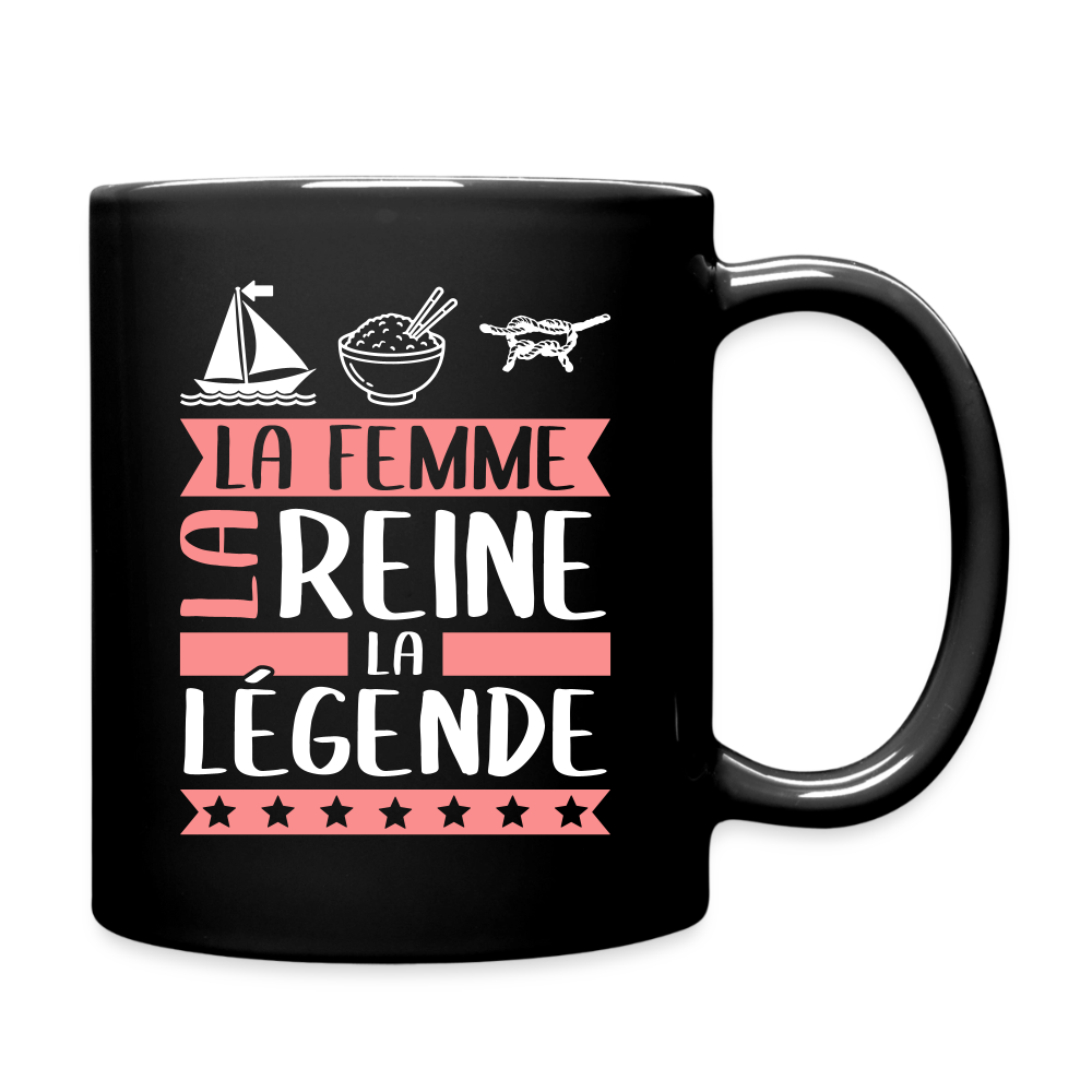Mug uni Marine rébus – La femme, la reine, la légende - noir