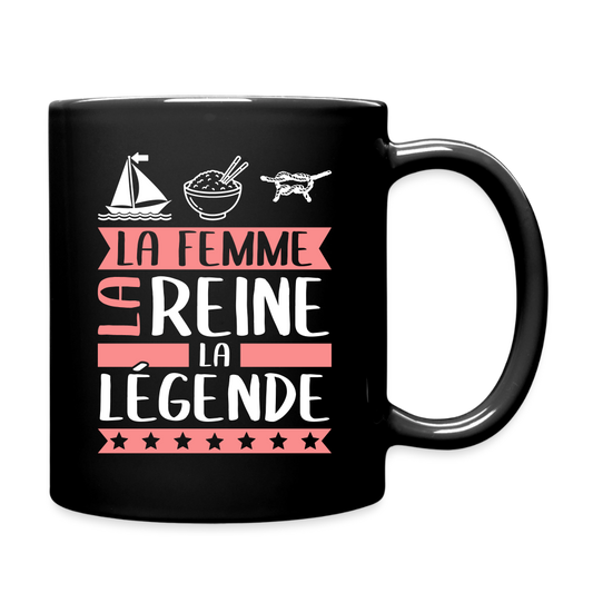 Mug uni Marine rébus – La femme, la reine, la légende - noir