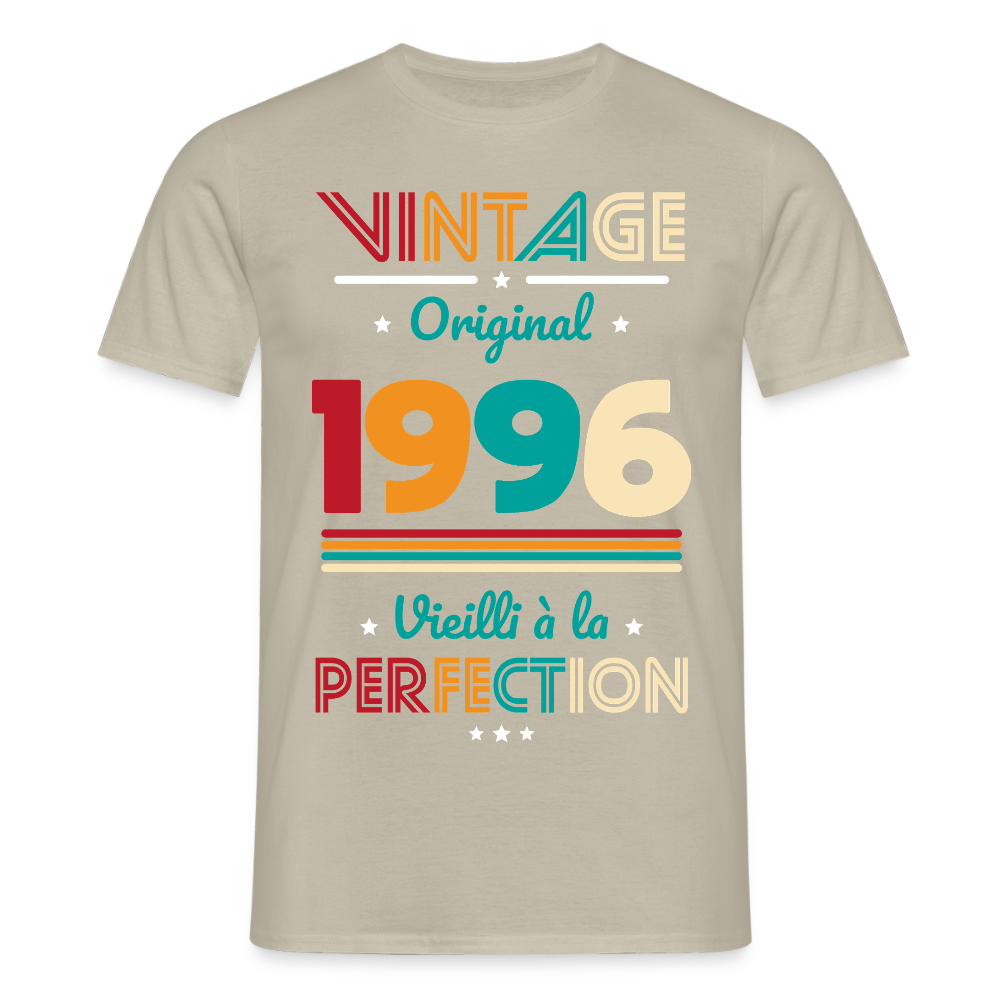 T-shirt anniversaire homme 30 ans – Vintage, original, 1996 - beige sable