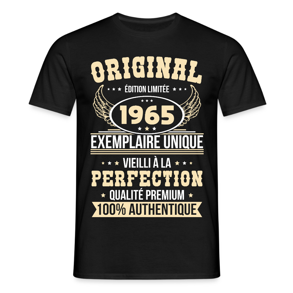T-shirt Homme - Anniversaire 60 Ans - Original 1965 - noir