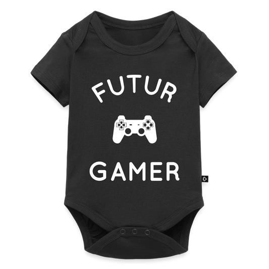 Body Bébé bio manches courtes - Futur gamer - noir
