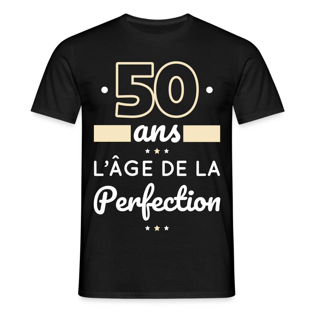 T-shirt Homme - 50 ans l'âge de la perfection - noir