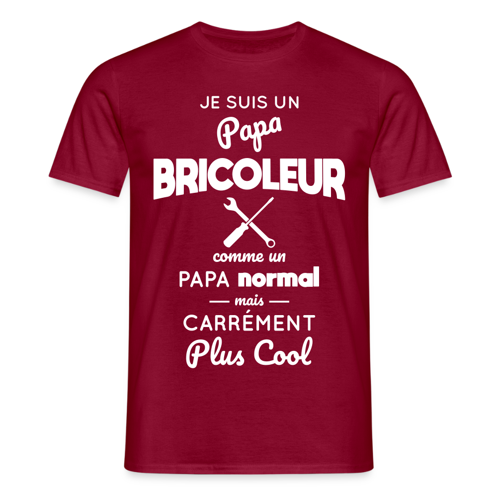 T-shirt Homme - Papa bricoleur plus cool - rouge brique