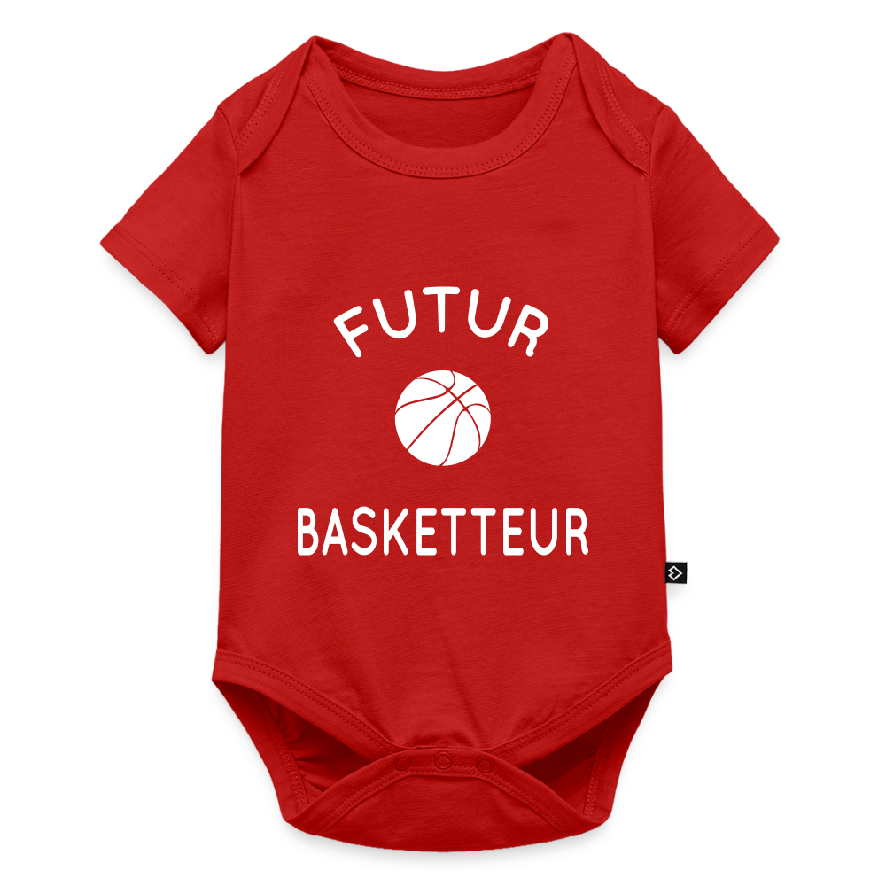 Body Bébé bio manches courtes - Futur basketteur - rouge