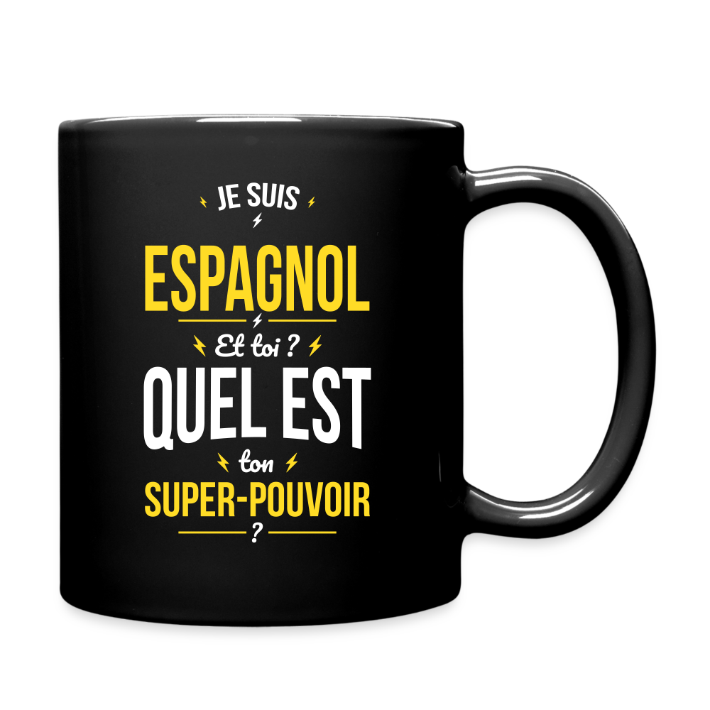 Mug uni - Je suis Espagnol - Super-pouvoir - noir