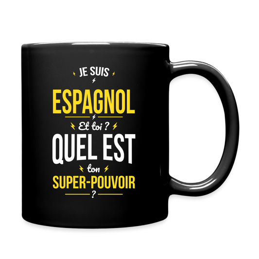 Mug uni - Je suis Espagnol - Super-pouvoir - noir