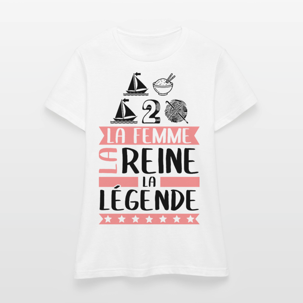 T-shirt femme coloris clair Marie-Madeleine rébus – La Femme, la reine, la légende - blanc