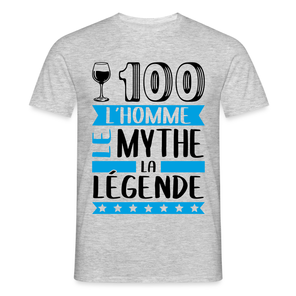 T-shirt homme coloris clair Vincent rébus – L’homme, le mythe, la légende - gris chiné