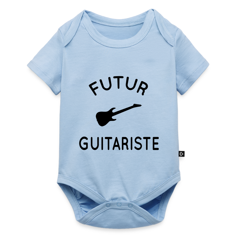 Body Bébé bio manches courtes - Futur guitariste - bleu clair