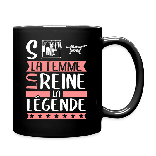 Mug uni Sabine rébus – La femme, la reine, la légende - noir