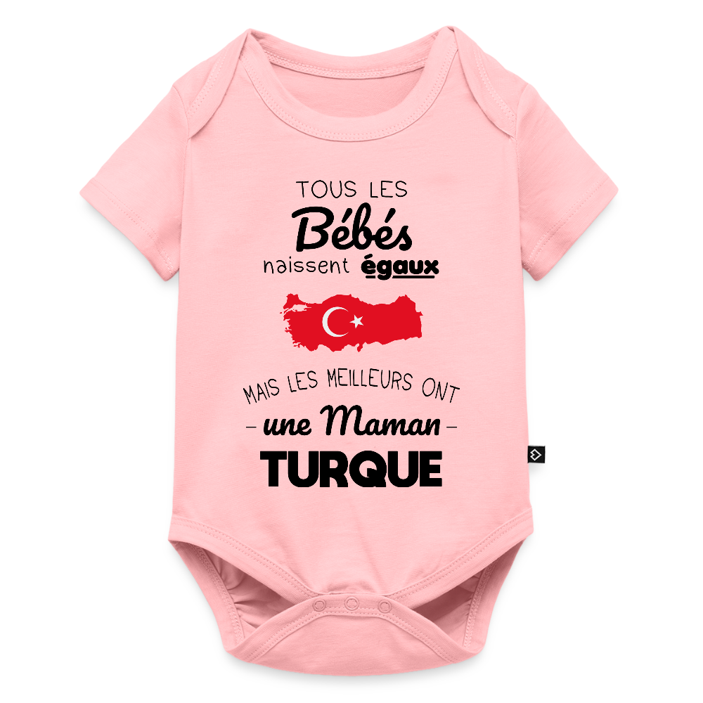 Body Bébé bio manches courtes - Les Meilleurs Ont Une Maman Turque - rose