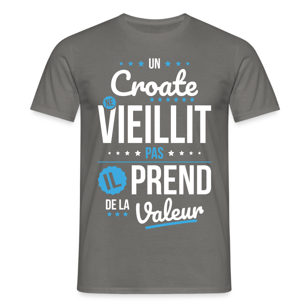 T-shirt Homme - Un Croate ne vieillit pas - gris graphite
