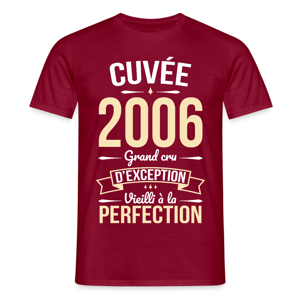 T-shirt Homme - Anniversaire 19 Ans - Cuvée 2006 - rouge brique
