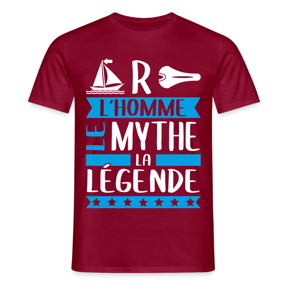 T-shirt homme Marcel rébus – L’homme, le mythe, la légende - rouge brique