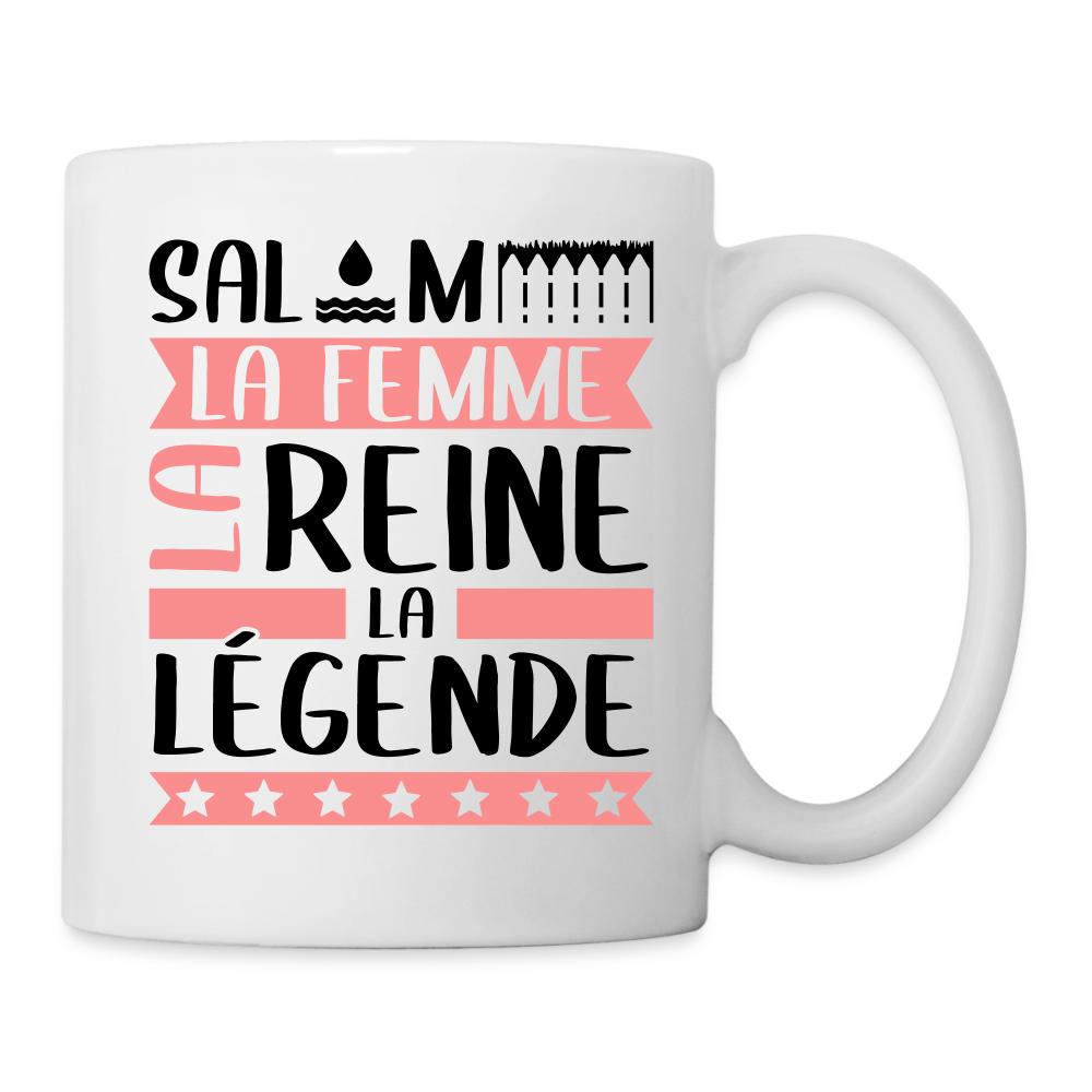Mug blanc Salomé rébus – La femme, la reine, la légende - blanc