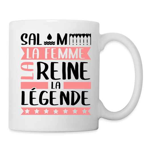 Mug blanc Salomé rébus – La femme, la reine, la légende - blanc