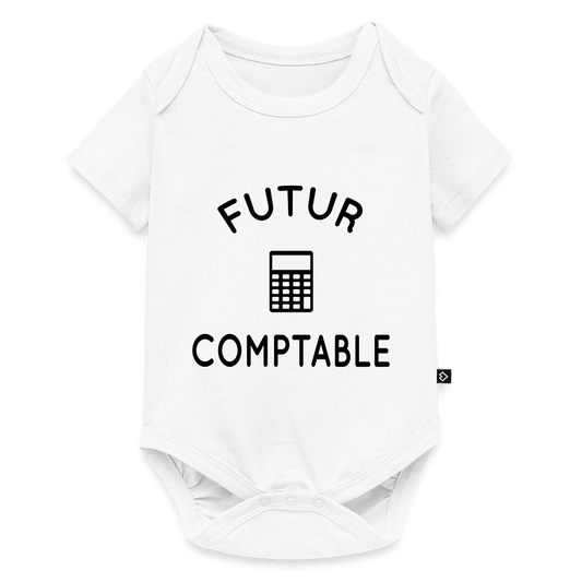 Body Bébé bio manches courtes - Futur comptable - blanc