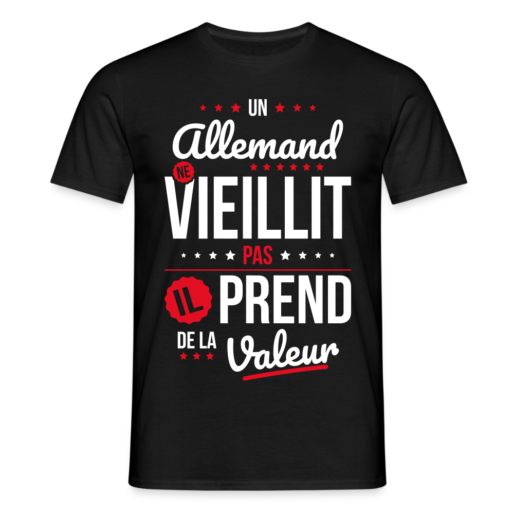 T-shirt Homme - Un Allemand ne vieillit pas - noir