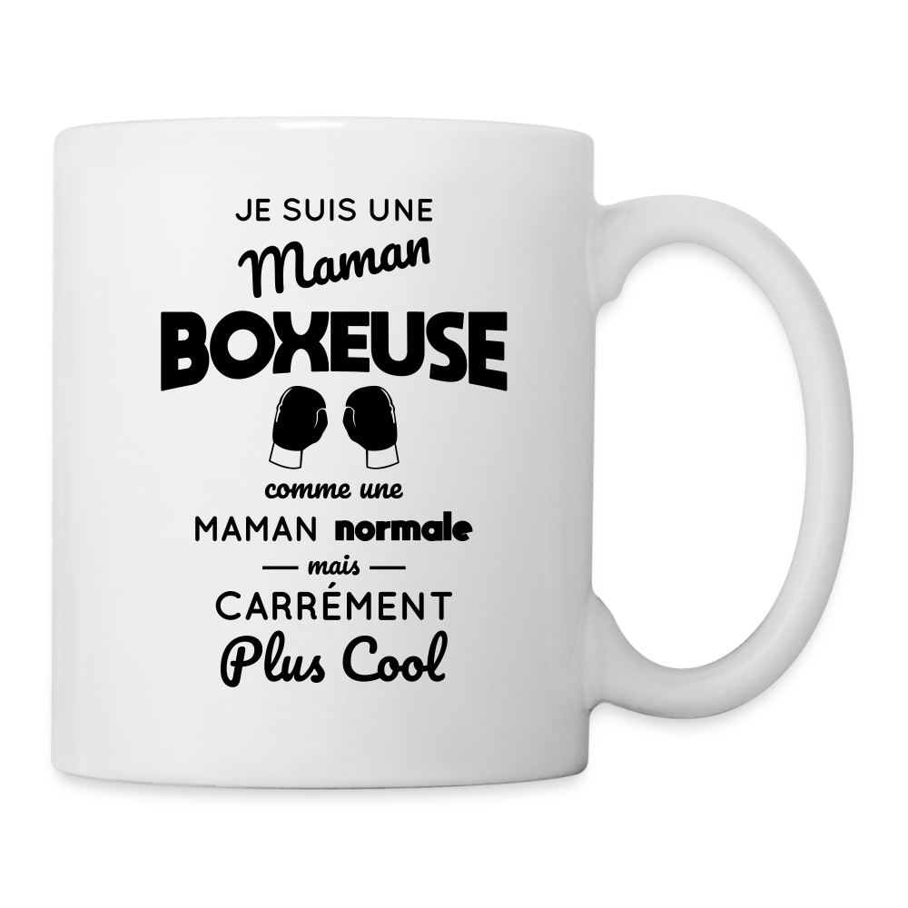 Mug blanc - Maman boxeuse plus cool - blanc