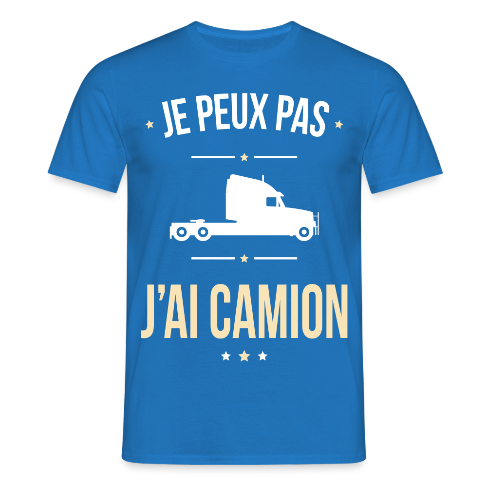 T-shirt Homme - Je peux pas j'ai Camion - bleu royal
