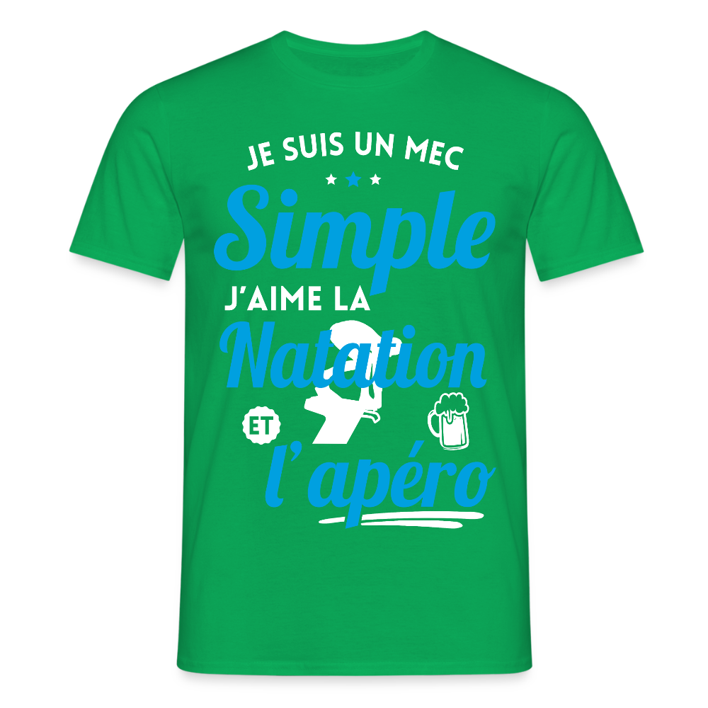 T-shirt Homme - J'aime la natation et l'apéro - vert