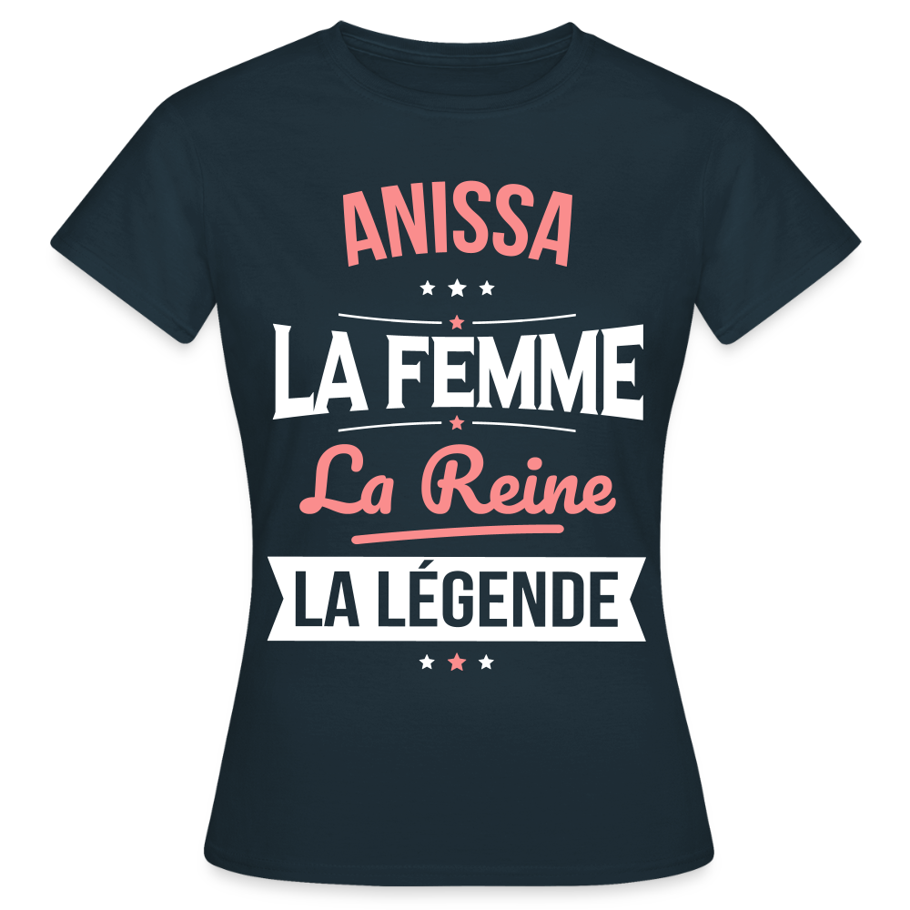 T-shirt Femme - Anissa - la Femme - la Reine - la Légende - marine