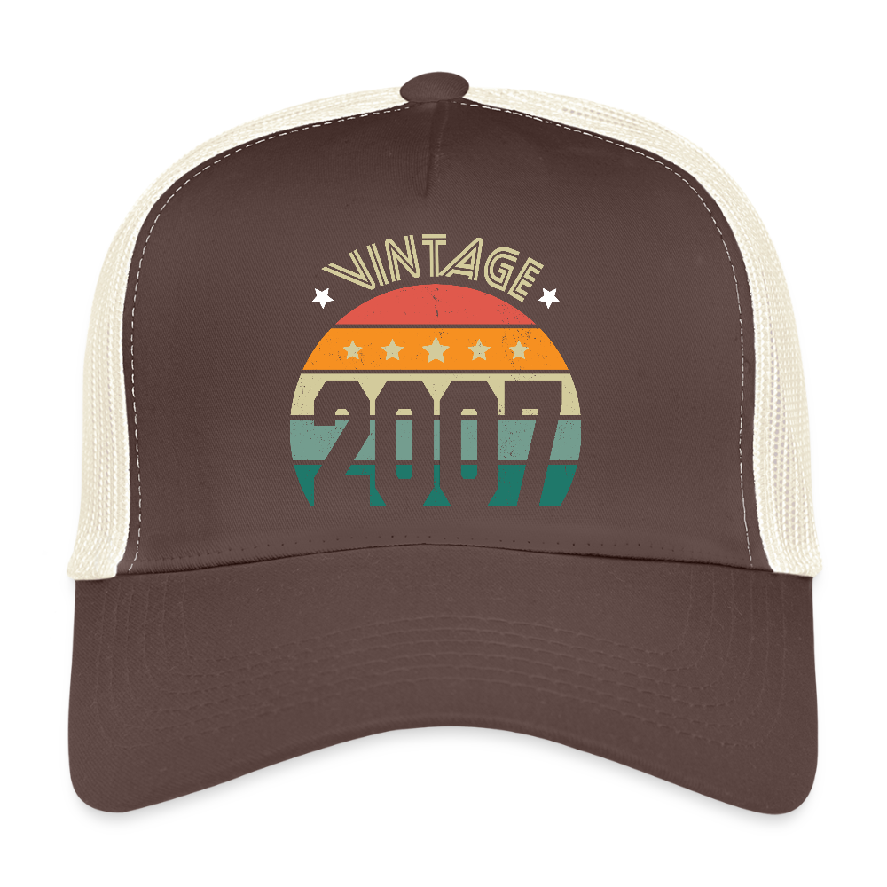 Casquette Trucker - Anniversaire 18 Ans - Vintage 2007 - marron/beige