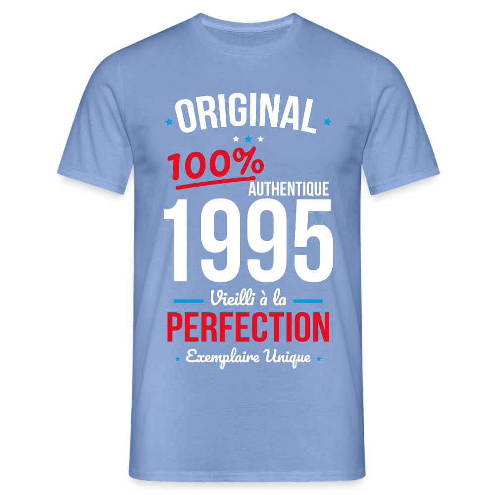T-shirt Homme - Anniversaire 30 Ans - Original 1995 - carolina blue