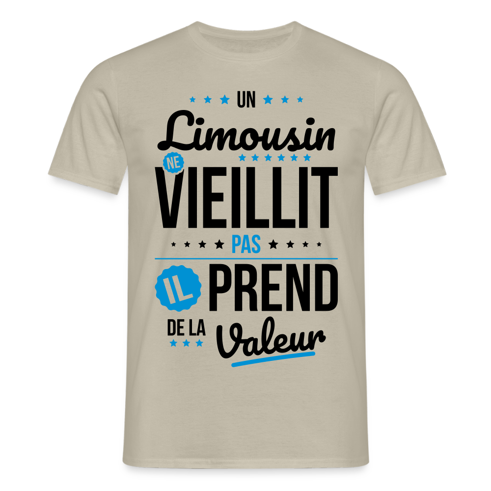 T-shirt Homme - Un Limousin ne vieillit pas - beige sable