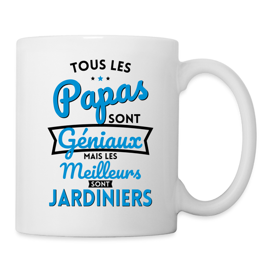 Mug blanc - Papas géniaux - Les meilleurs sont jardiniers - blanc