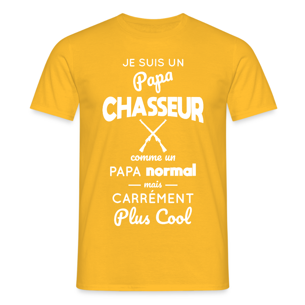 T-shirt Homme - Papa chasseur plus cool - jaune