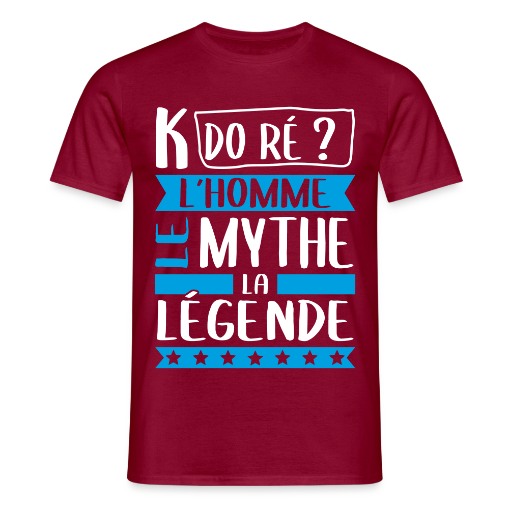 T-shirt homme Camille rébus – L’homme, le mythe, la légende - rouge brique