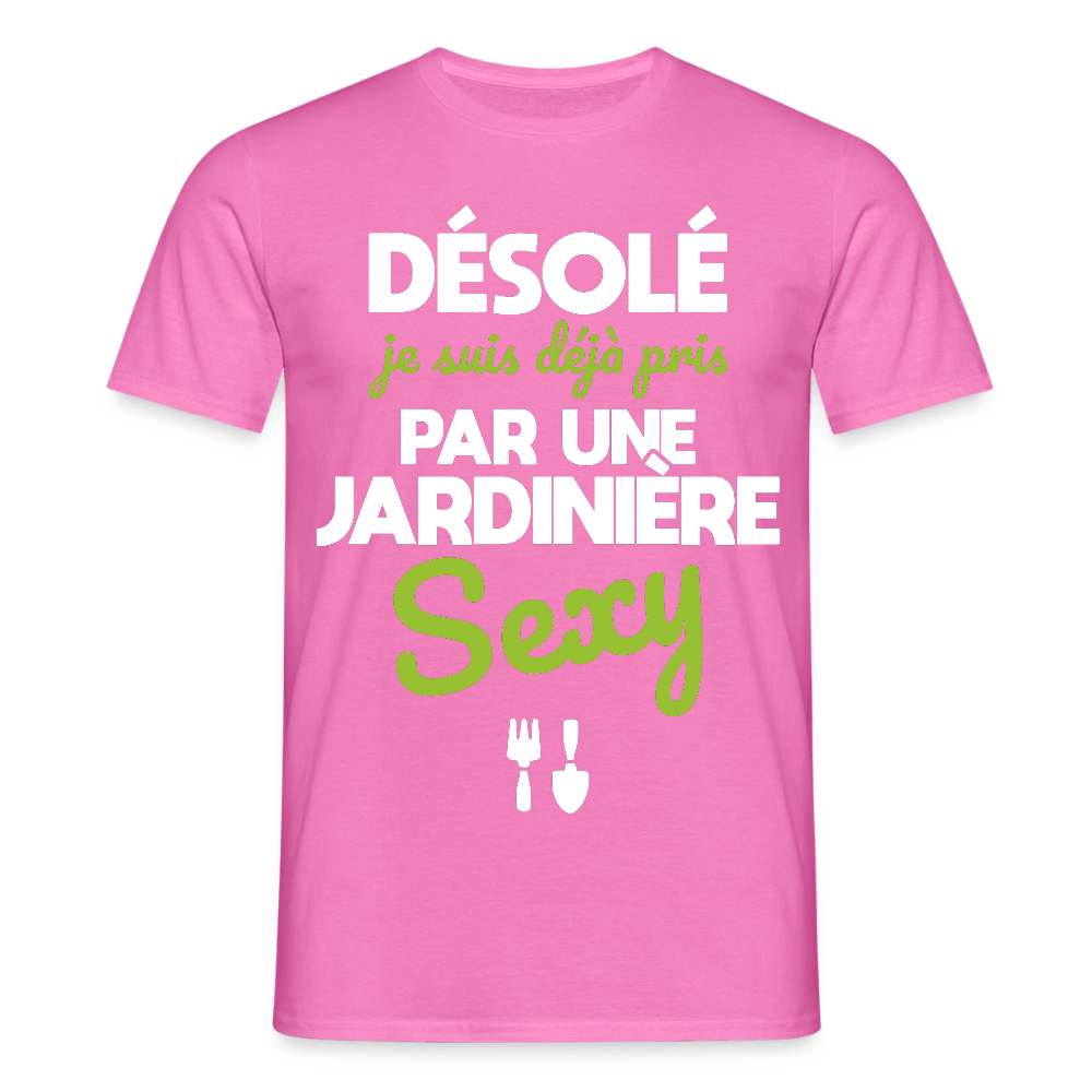 T-shirt Homme - Je suis pris par une jardinière sexy - rose