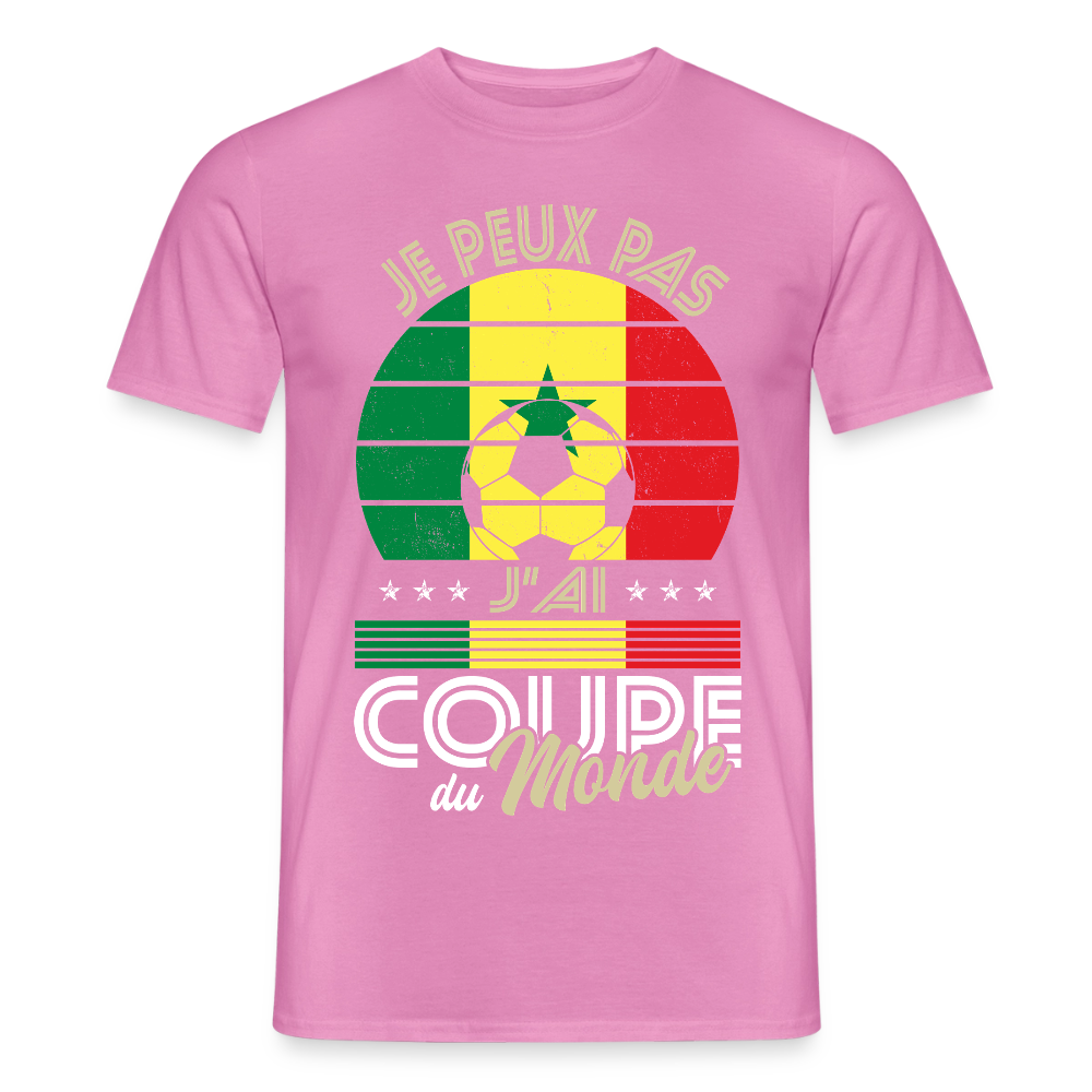 T-shirt Homme - Je peux pas j'ai Coupe du Monde - Sénégal - rose