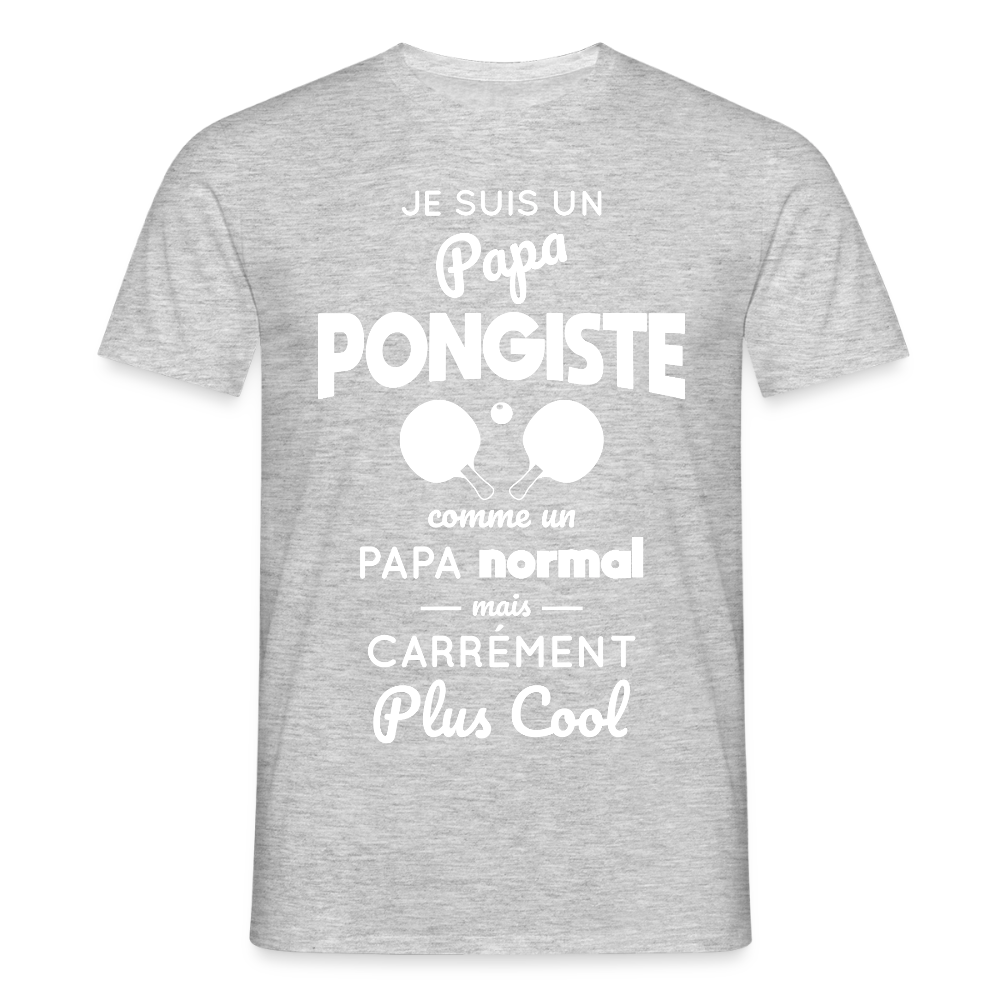 T-shirt Homme - Papa pongiste plus cool - gris chiné