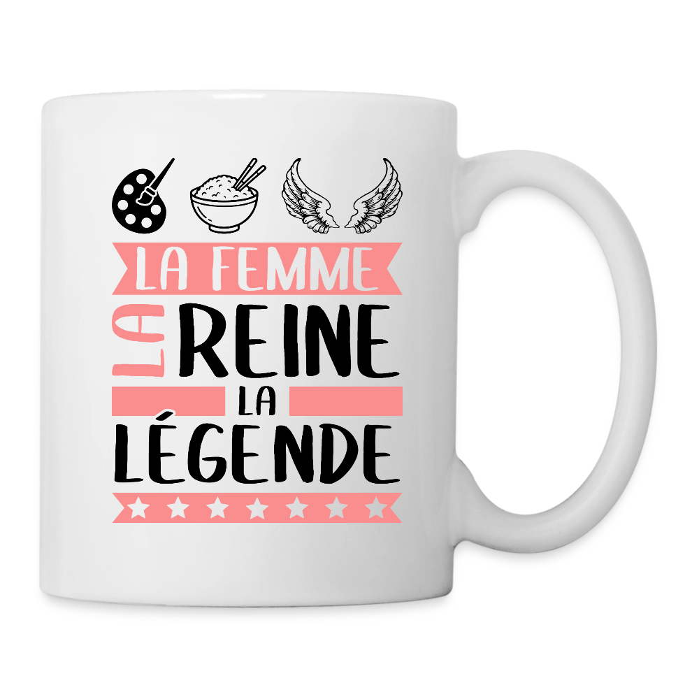Mug blanc Arielle rébus – La femme, la reine, la légende - blanc